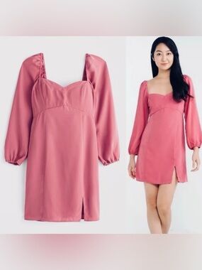 Abercrombie & Fitch Pink Long Sleeve Dress